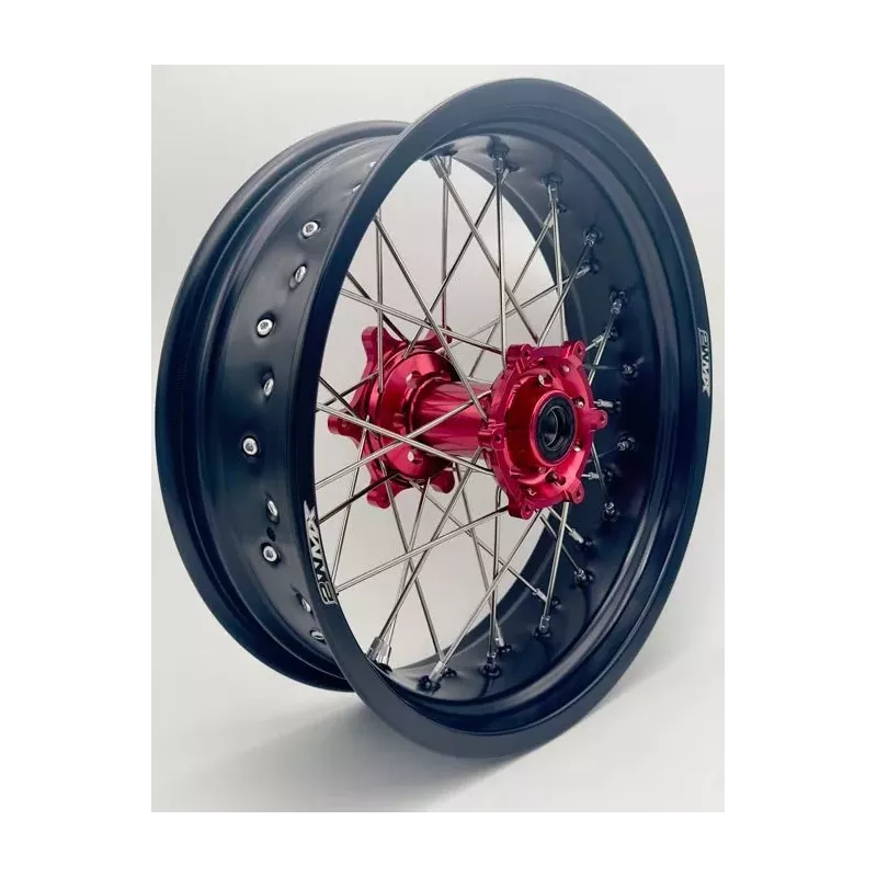 paire de roues supermotard 2WMX BETA RR 13-24 rouge noir