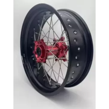 paire de roues supermotard 2WMX BETA RR 13-24 rouge noir