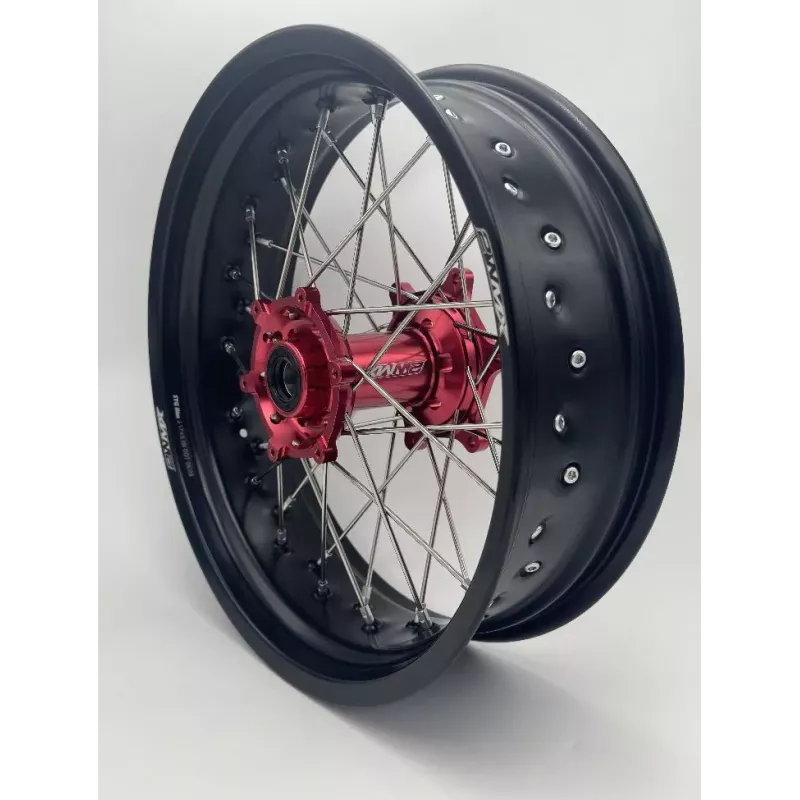 paire de roues supermotard 2WMX BETA RR 13-24 rouge noir