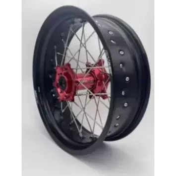 paire de roues supermotard 2WMX BETA RR 13-24 rouge noir