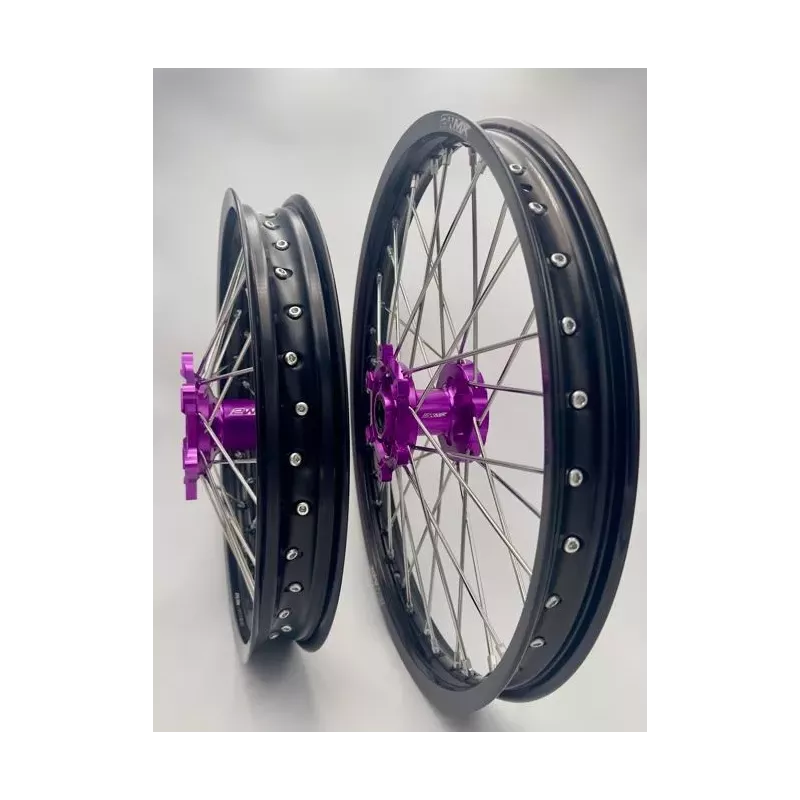 paire de roues 2WMX TC / FC 15-24, SX/F 15-24, MC/F 21-24 violet noir