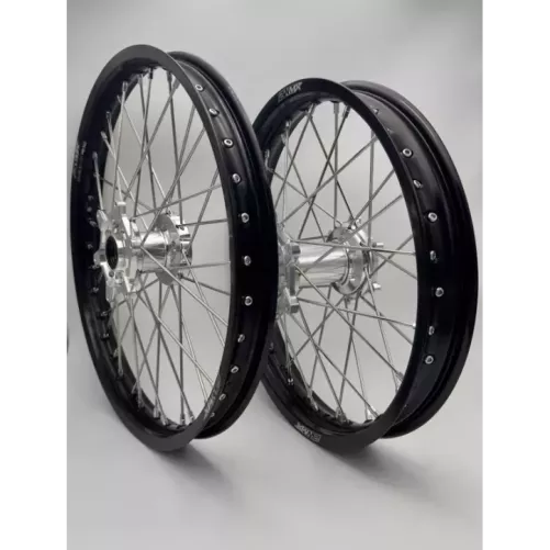 Paire de roues 2WMX Silver Noir TC / FC 15-24, SX/F 15-24, MC/F 21-24