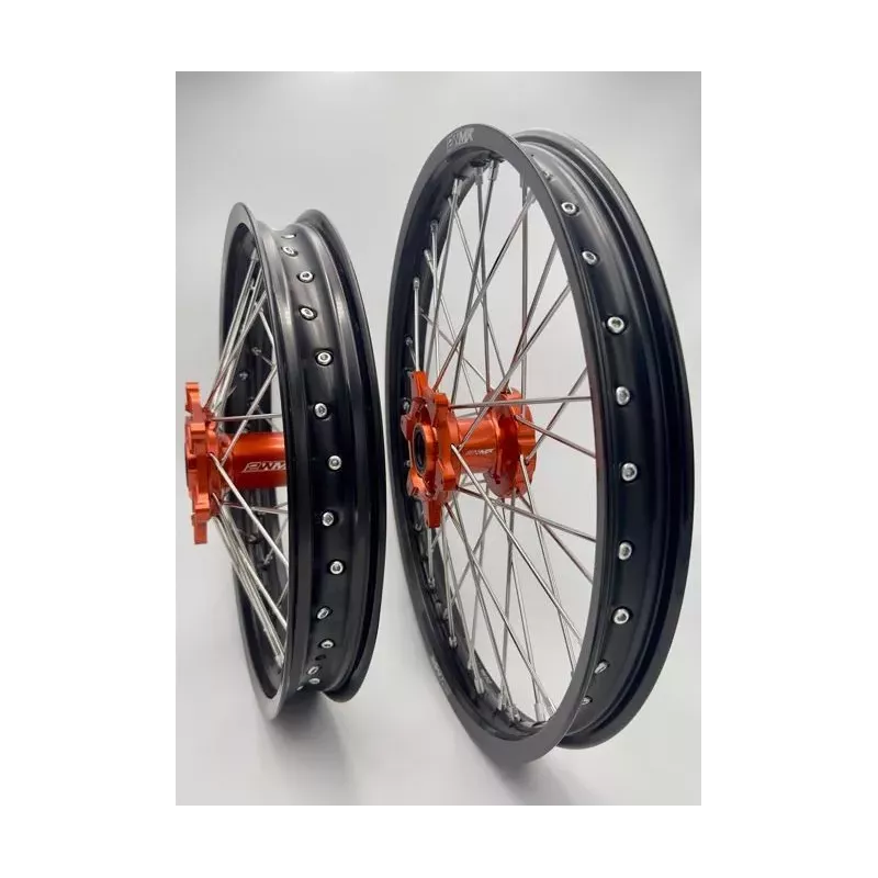 paire de roues 2WMX EXC/F 03-24 orange noir paire de roues 2WMX EXC/F 03-24 orange noir