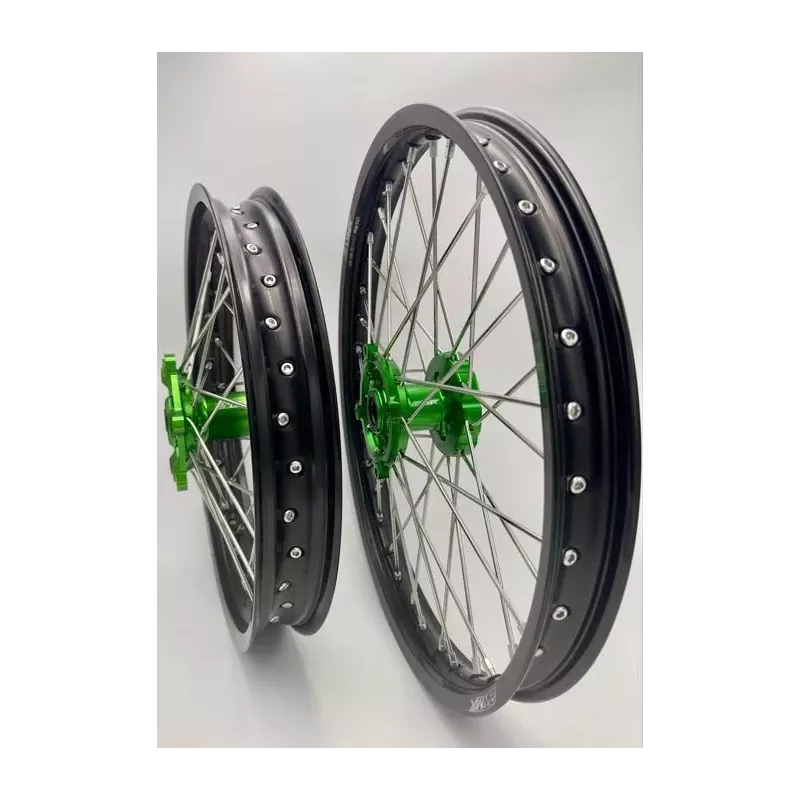paire de roues 2WMX KX/F 06-24 vert noir paire de roues 2WMX KX/F 06-24 vert noir