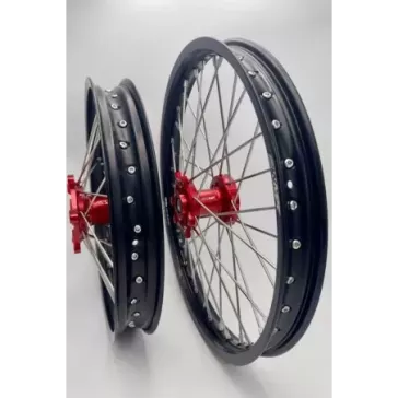 paire de roues 2WMX CRF RX 14-24 rouge noir (enduro)