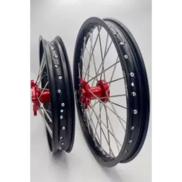 paire de roues 2WMX CRF RX 14-24 rouge noir (enduro)