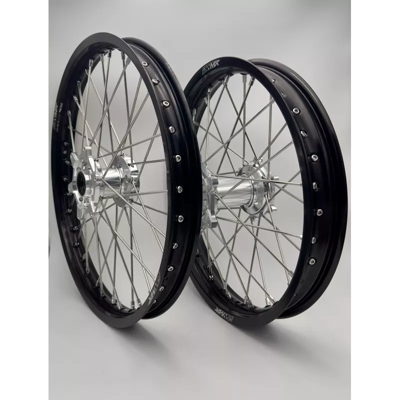 paire de roues 2WMX 85 TC 21-24, 85 SX 21-24, 85 MC 21-24 silver noir petite roue paire de roues 2WMX 85 TC 21-24, 85 SX 21-24, 85 MC 21-24 silver noir petite roue